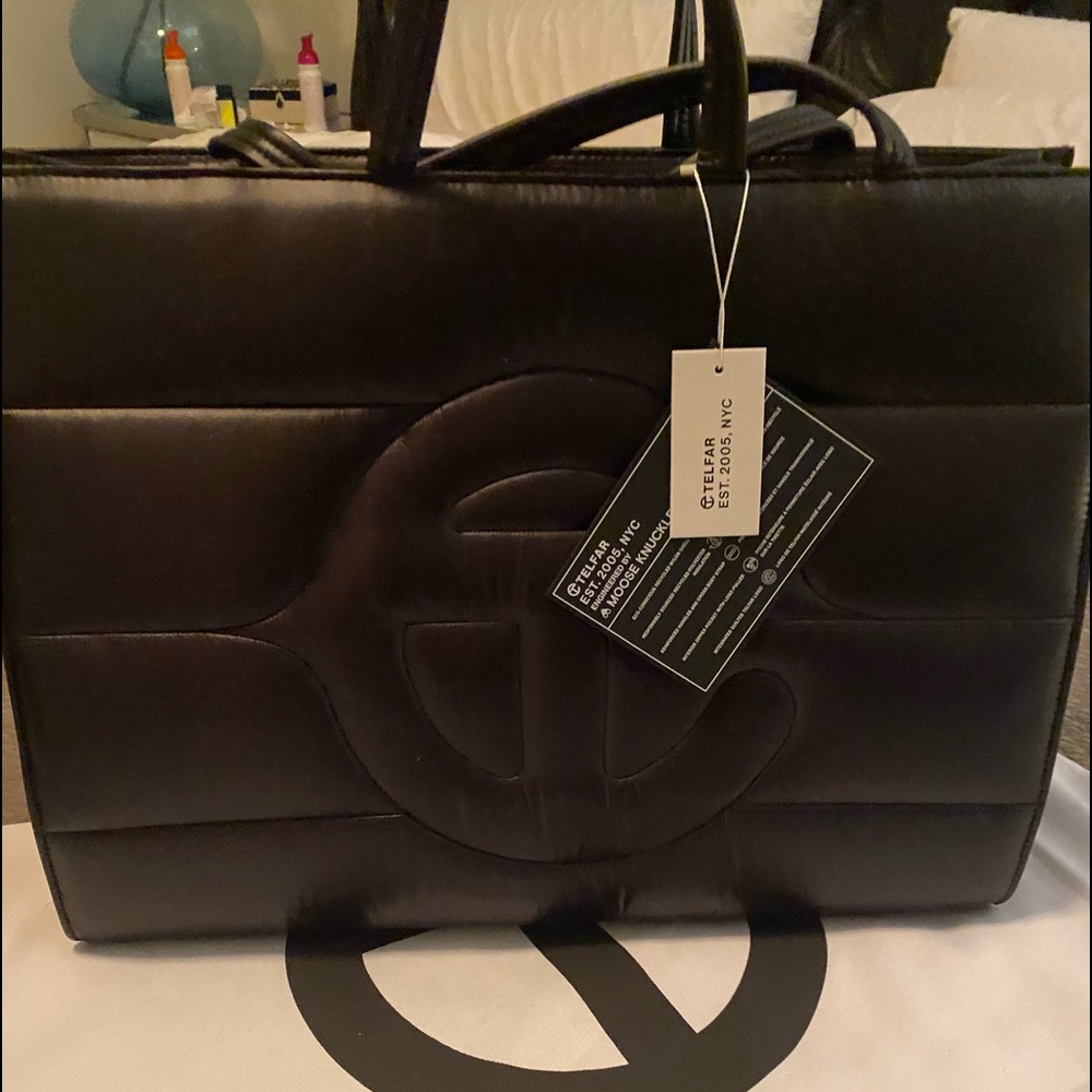 NWT  Telfar black large puffer handbag. Beautiful, original packaging